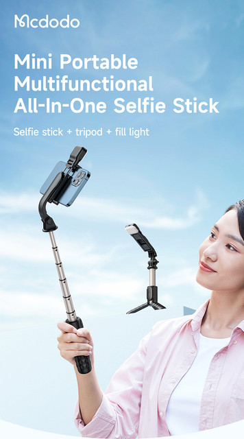 MCDODO SS-1781 MULTIFUNCTIONAL 3 IN 1 SINGLE LIGHTS SELFIE STICK