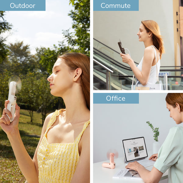 JISULIFE F8 usb  3-in-1 Mini Foldable Fan with Flashlight & Power Bank 2000mAh