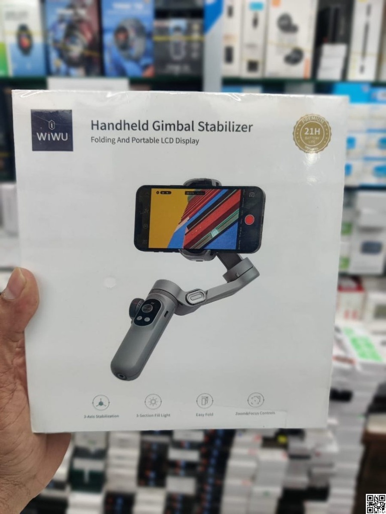 WIWU Handheld Gimbal Stabilizer Folding And Portable LCD Display