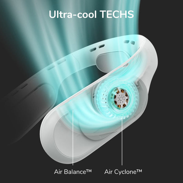 JISULIFE Portable Ultimate Bladeless Neck Fan, 【3+1 Speeds】 Rechargeable Personal Fan for Neck with Multi Motors, USB Wearable Fan for Outdoor, Home, Office, with Metal Neck Brace .