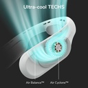 JISULIFE Portable Ultimate Bladeless Neck Fan, 【3+1 Speeds】 Rechargeable Personal Fan for Neck with Multi Motors, USB Wearable Fan for Outdoor, Home, Office, with Metal Neck Brace .