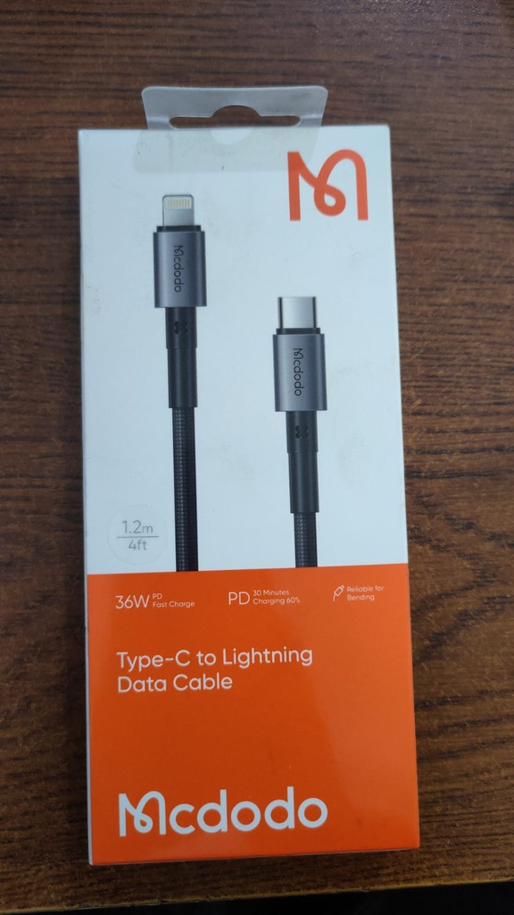 mcdodo USB C to Lighting Cable Transparent Data Cable PD Charger Digital Display Auto Power Off Dual Core Protection 36W
