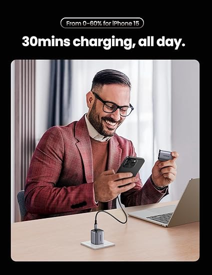 UGREEN 30W USB C Charger, Nexode Foldable GaN PPS Compact Fast Wall Charger Block, USB-C Power Adapter for iPhone 15 Pro Max/14/13, Galaxy S23 (Black)