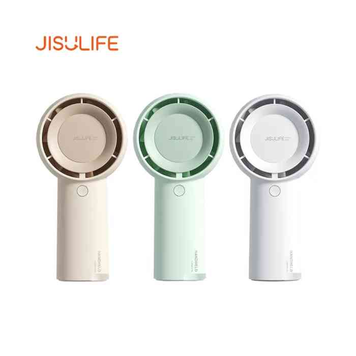 JISULIFE FA43 Personal Handheld Portable Turbo Fan  4000mAh USB Rechargeable Personal Battery Operated Mini Small Pocket Fan with 5 Speeds for Travel/Outdoor/Home/Office
