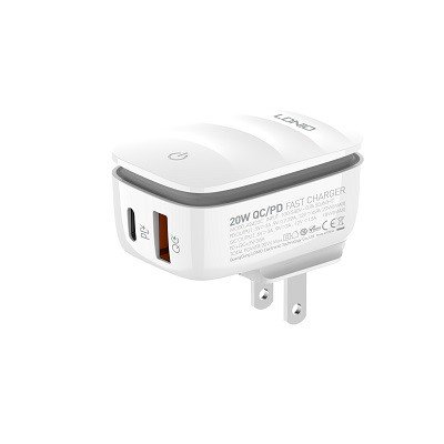 LDNIO A2512Q Dual USB 18W QC 3.0 Turbo Charge Travel Charger Adapter Fast Charger Any 1 Pcs Cable Type-C / Lightning / Micro USB For lP 11 Pro Max / Samsung / Vivo / Realme / OPPO / XlAOMI