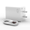 67 Watt Charger Type C for vivo Y16 Charger Original Adapter Like Qualcomm QC 4.0 Quick Dash Warp Dart Flash Super Vooc Fast Charger with 1 Meter Type C USB Data Cable (5V=4A/10V=6A, AZ7, White)