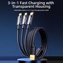 Joyroom 3in1 USB cable - USB Type C / Lightning / micro USB 3.5A