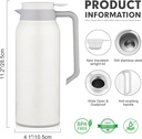 Coffee Thermos Carafe, 50 oz Stainless Steel Double-Walled Thermal Coffee Carafe Insulated Vacuum with Press Button Top Lid,24 Hour Heat Retention Carafes for Keeping Hot or Cold
