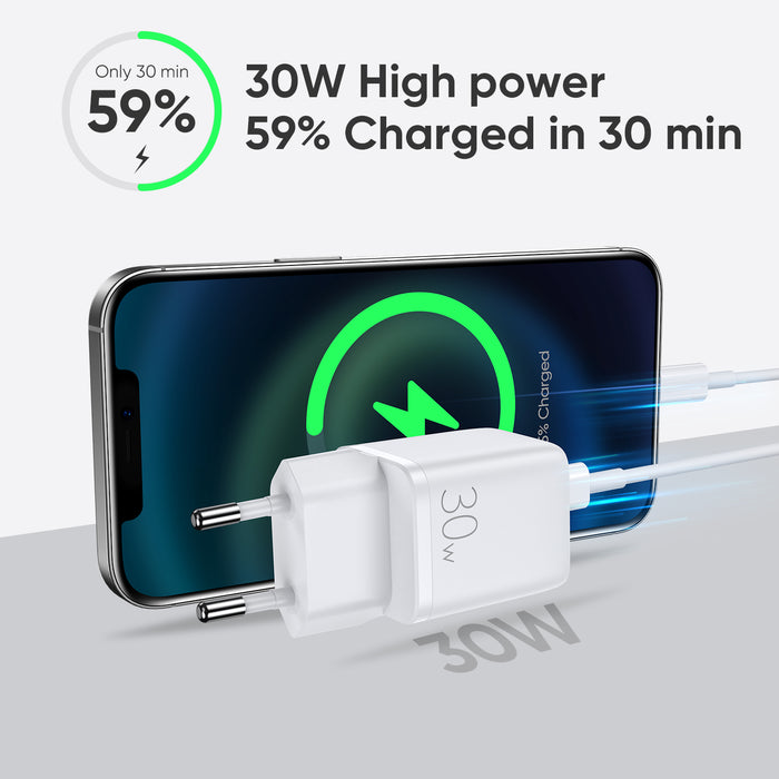 JOYROOM L-QP303 30W for iPhone 13 Dual Port PD+QC3.0 Intelligent Fast Charger (EU)