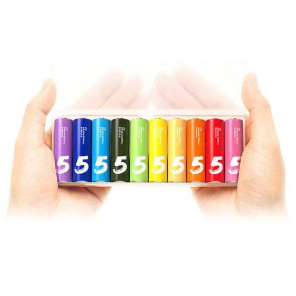 Xiaomi ZMI Zi5 Alkaline Battery AA LR03 1.5V Rainbow 5 10pcs