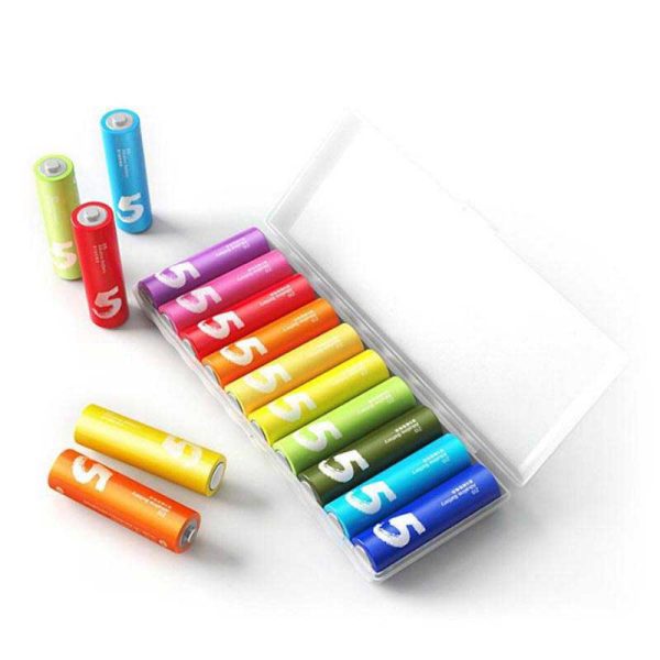 Xiaomi ZMI Zi5 Alkaline Battery AA LR03 1.5V Rainbow 5 10pcs