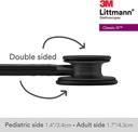3M 5803 Littmann Classic III Black Edition Chestpiece Monitoring Stethoscope, 27" Black Tube