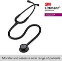 3M 5803 Littmann Classic III Black Edition Chestpiece Monitoring Stethoscope, 27" Black Tube