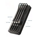 Awei P133K Portable 4 Built-in Cable Power Bank - 10000mAh - Black