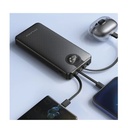 Awei P133K Portable 4 Built-in Cable Power Bank - 10000mAh - Black