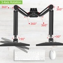 Kaloc KLC-DS90-2 Double Arm Monitor/TV Desktop Mount Stand With Cable Management System