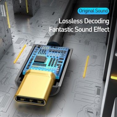 Baseus Type C Male to 3.5mm Aux Earphone Jack AUX USB C Cable Headphones Adapter 3.5 Jack Audio cable