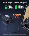 LDNIO A4809C New Product GaN 100W PD Super charging desktop charger Desktop Charger For Mobile Phone High Power Home Charger - Black