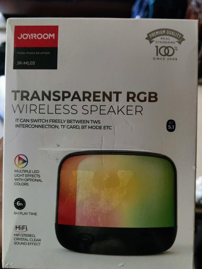 JOYROOM JR-ML03 Transparent RGB Bluetooth Wireless Speaker