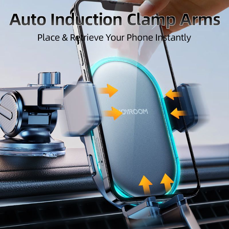Joyroom JR-ZS299 Dual-Coil Wireless Car Charger + Dashboard Holder with LED
