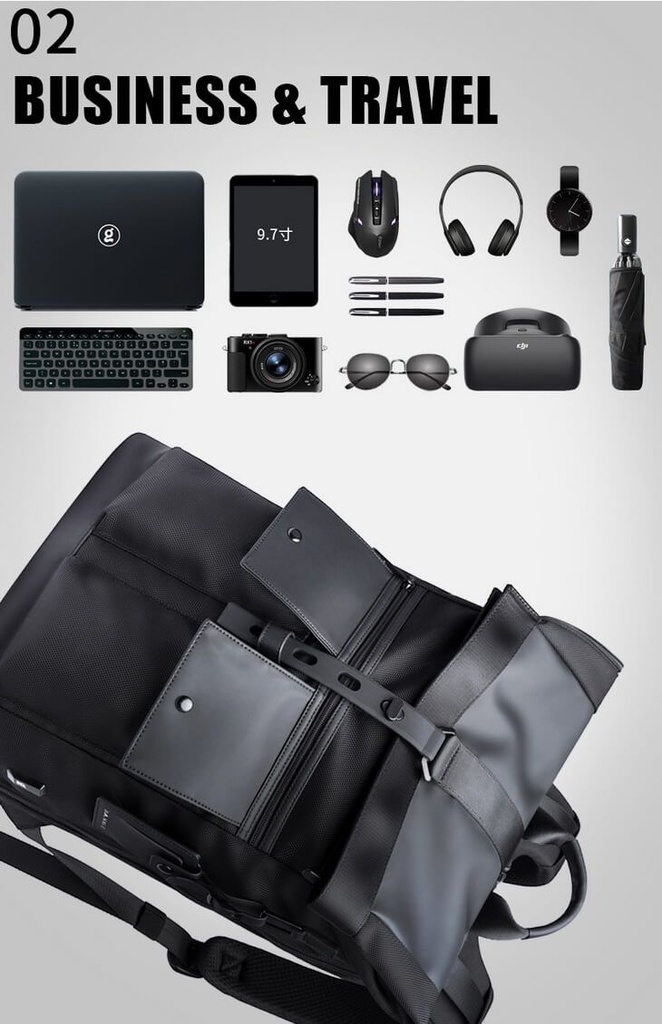 BANGE BG65 Super Backpack Fashion Waterproof Daily Travel Casual Travels School College University Teenage Rucksack