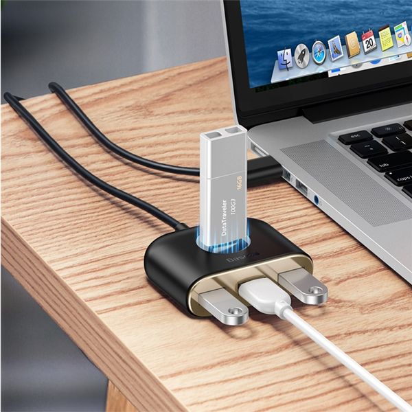 Baseus Square Round 4 in 1 Type A USB Hub Adapter