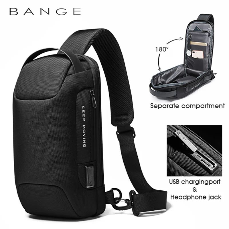 BANGE 22085 Anti Theft Crossbody Chest Bag