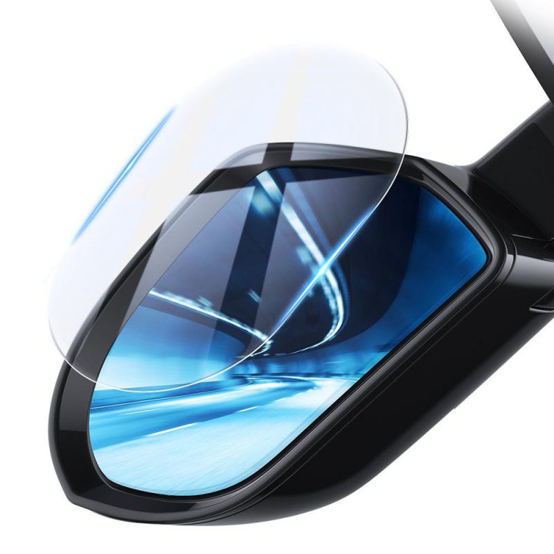Baseus 2 Pcs 0.15mm Car Rearview Mirror Universal Auto Window Clear Film Anti Fog Window Foils Rainproof Protective Car Sticker Color Transparent