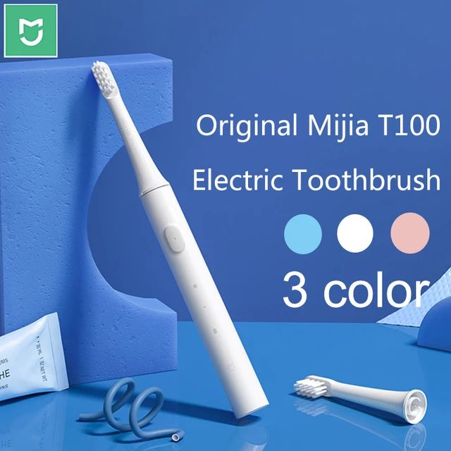 Xioami Mijia T100 Ultrasonic Electric Toothbrush Smart USB Rechargable 30 Day Battery Portable 1 Toothbrush Head (White)
