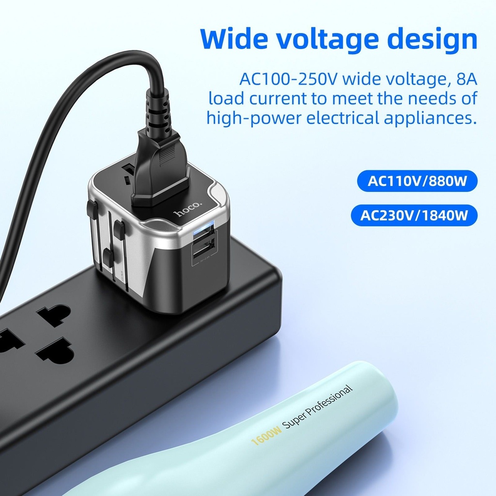 HOCO AC5 UNIVERSAL CONVERSION TRAVEL CHARGER WITH INTELLIGENT BALANCE TECHNOLOGY