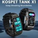 KOSPET TANK X1 Rugged Waterproof Smart Band 1.47 inch Rectangle AMOLED Display 10 ATM & IP69K Waterproof