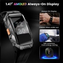 KOSPET TANK X1 Rugged Waterproof Smart Band 1.47 inch Rectangle AMOLED Display 10 ATM & IP69K Waterproof