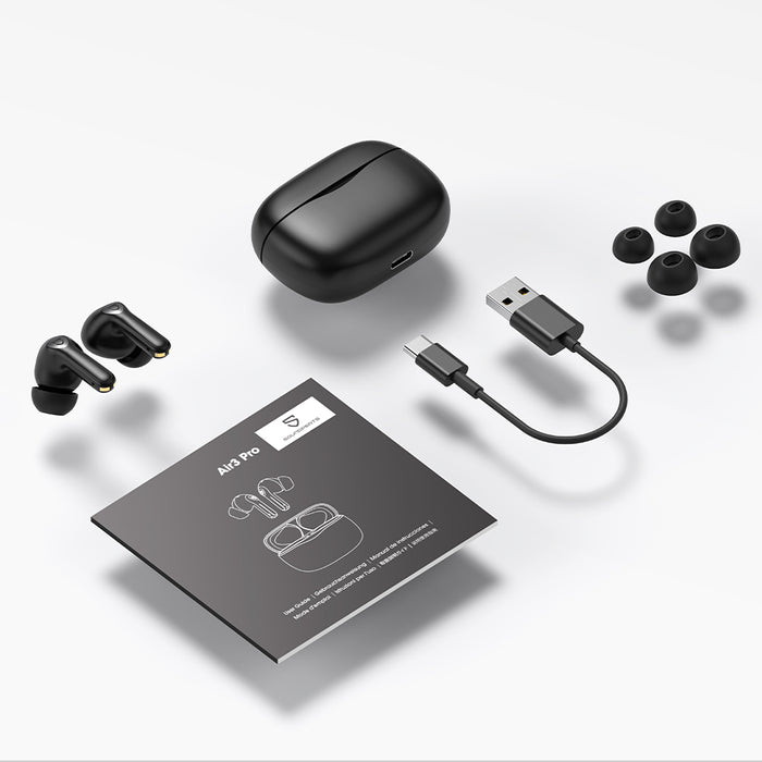 SoundPEATS Air3 Pro Hybrid Active Noise Cancelling Wireless Earbuds, QCC3046 Bluetooth 5.2 Stereo Headphones with 12mm Driver, aptX Adaptive, Game Mode, CVC 8.0, Transparency Mode, 24H Playtime