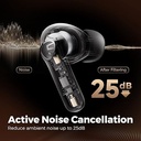 SoundPEATS Life Wireless Earbuds, Active Noise Cancelling Bluetooth 5.2 Headphones, Wireless Earphones with Dual Mic AI ENC for Clear Calls, Transparency Mode, 25Hrs Playtime, Immersive Sound