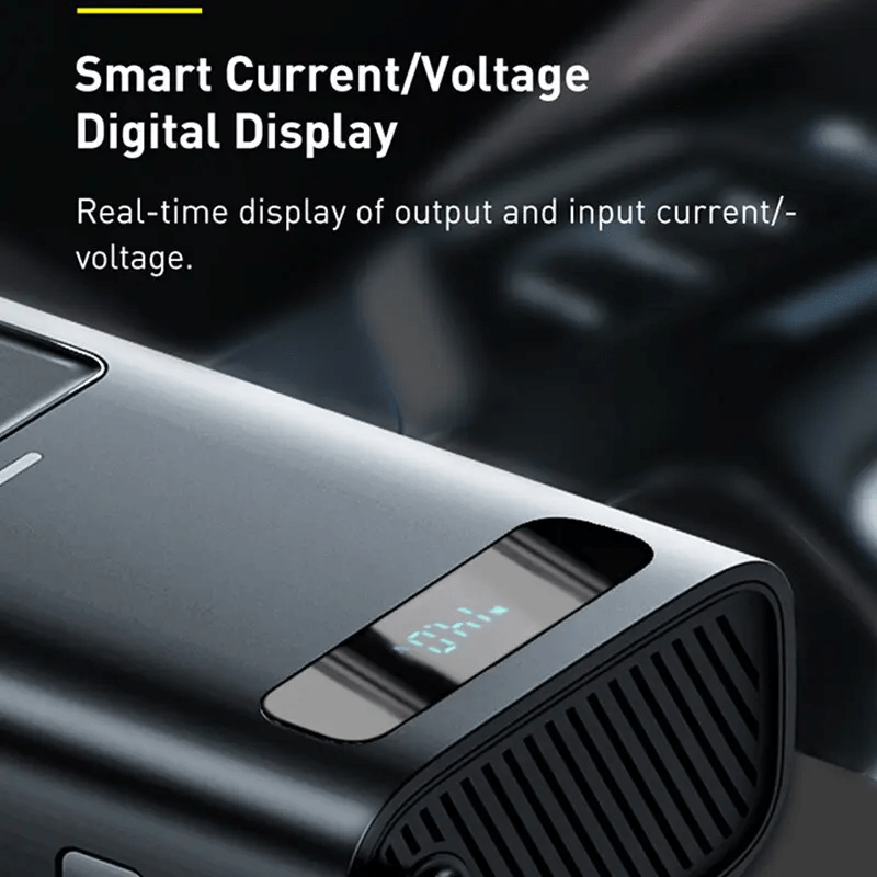 BASEUS Car Inverter Type-C USB AC Socket Car Charger 150W Digital Display Power Station 220V CNEU Plug Black by Honestime