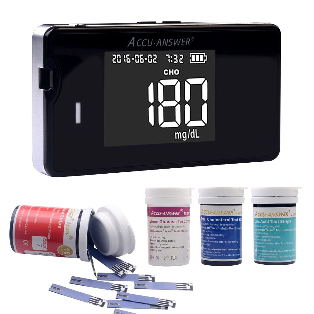 Accu-Answer 4 in 1 Multi-functional Monitor – Glucose, Cholesterol, Uric Acid, Haemoglobin