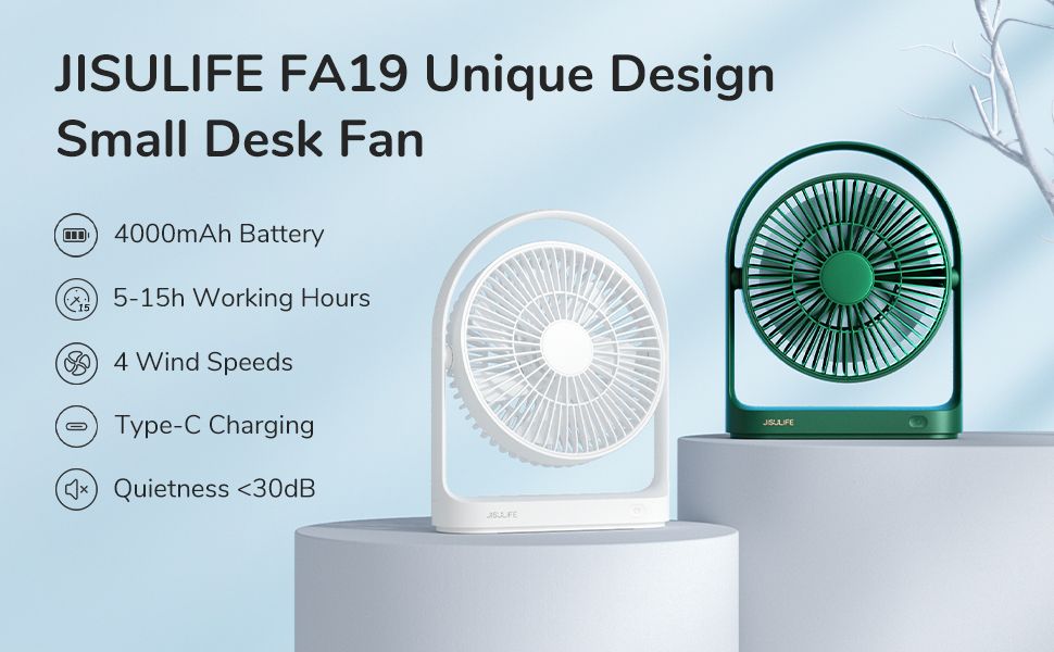 Xiaomi JISULIFE FA19 USB Portable Rechargeable Fan 4000mAH Battery with Type C Charging Port