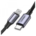 UGREEN USB-C TO LIGHTNING M/M CABLE ALUMINUM SHELL BRAIDED 1M (BLACK)