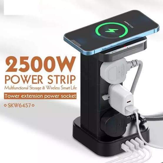 Xiaomi LDNIO SKW6457 6 Outlet USB Tower Extension Power Socket with 15W Wireless Charger