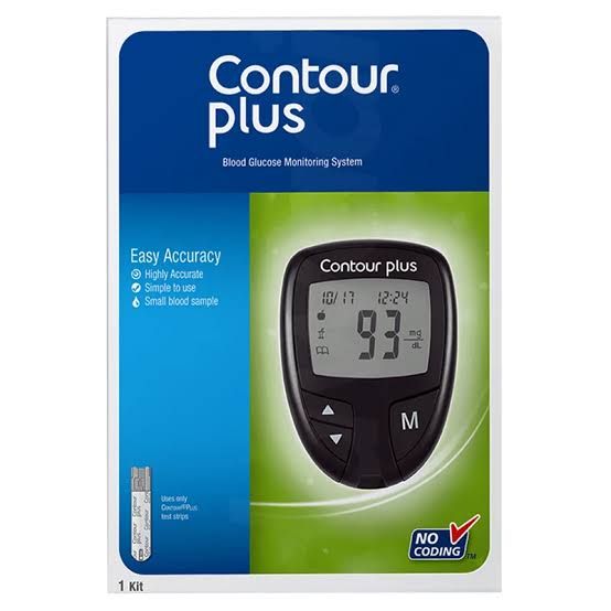 Contour Plus Blood Glucose Monitoring System, Diabetics Test Machine