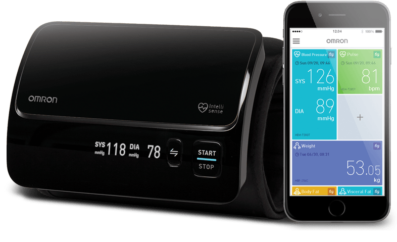 Omron Hem7600T Tubeless Blood Pressure Monitor Bluetooth Blood Pressure Machine |  / Honestime Tubeless 360° Accurate Digital BP Machine With Intellisense Technology Intelli Wrap Cuff Black