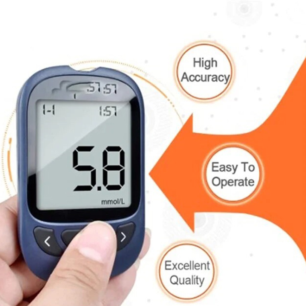 USA EXACTIVE VITAL GLUCOSE METER Honstime with 10 Free Strips - USA's Best Blood Sugar Glucometer with 5 Years Full Replacement Warranty