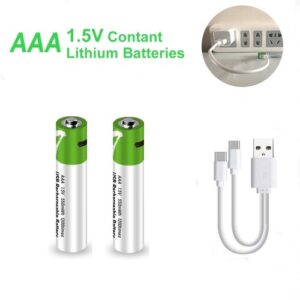 Smartoools 1.5V Type-C Rechargeable Batteries AAA (2-Pack) With Type-C Cabl