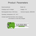 SMARTOOOLS TYPE C USB CABLE RECHARGEABLE BATTERY 1.5V AA USB-C TYPE-C AA BATTERY