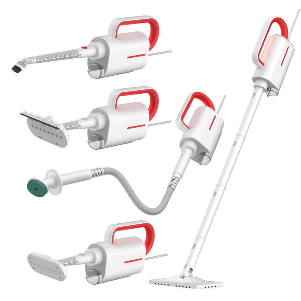 Toyella International Version Deerma DEM-ZQ610 Multi function Steam Cleaner with 5 Brush Heads 1600W Lightweight Steam Glass Scraper White CH