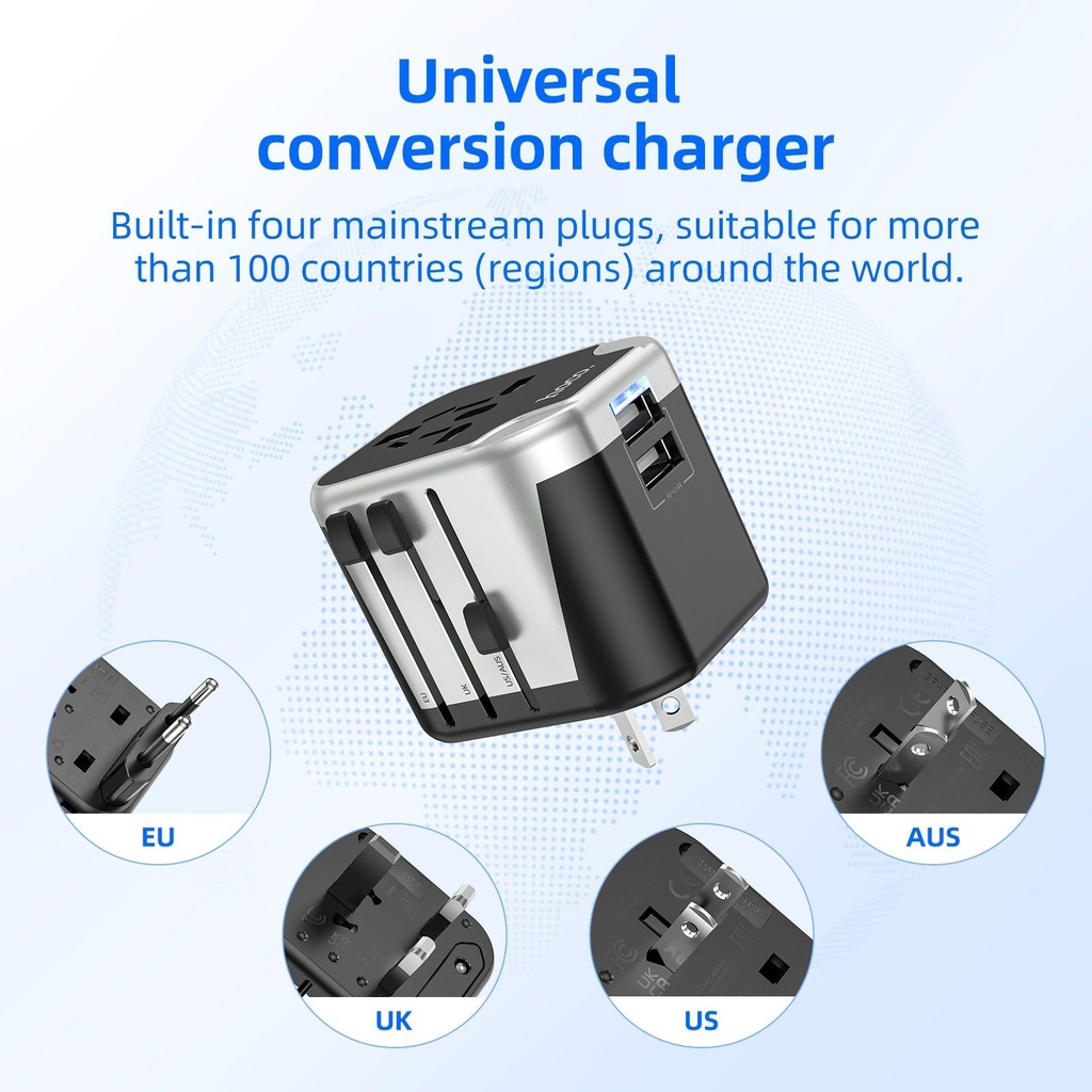 HOCO AC5 UNIVERSAL CONVERSION TRAVEL CHARGER WITH INTELLIGENT BALANCE TECHNOLOGY