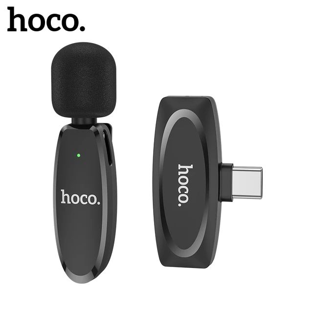 HOCO L15 Wireless Lavalier Microphone For Android 2.4GHZ Portable Mini Audio Video Recording MIC Live Broadcast Microfone