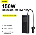 BASEUS Car Inverter Type-C USB AC Socket Car Charger 150W Digital Display Power Station 220V CNEU Plug Black by Honestime