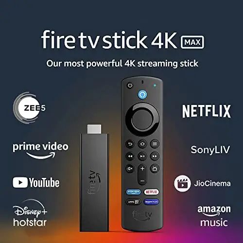 Amazon Fire TV Stick 4K Max streaming device, Wi-Fi 6, Alexa Voice Remote (includes TV controls)