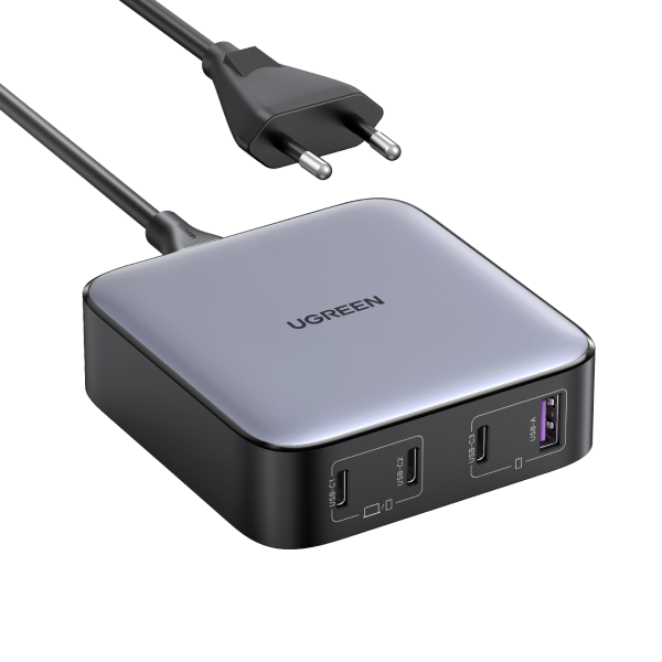 UGREEN 100W USB C Charger, Nexode 4 Ports USB C Charging Station, GaN Fast Desktop Charger Compatible with MacBook Pro, Dell XPS 15, iPhone 14 Pro Max/13, Galaxy S23 Ultra, iPad, Steam Deck and More